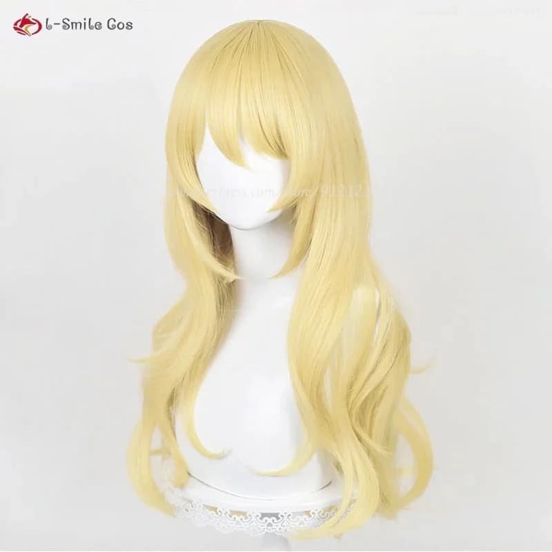 e;5'v\7,j/3;2 Types Miyazono Kaori Wig Anime Cosplay 75cm Long Golden Curly Hair Heat Resistant Synthetic Ha8'j.9\k;5,h/
