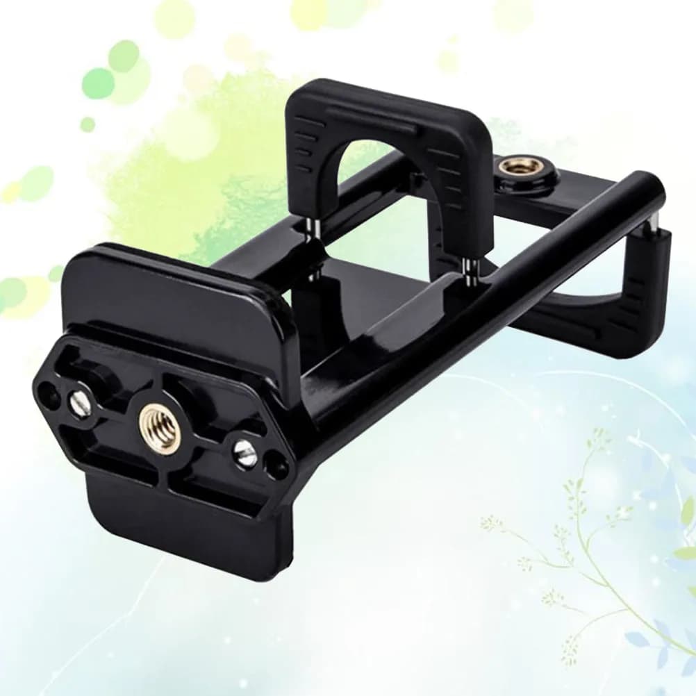Treppiede Universale per Fotocamera e Selfie Stick, Supporto Nero Robusto in Plastica per Telefoni e Tablet, Compatibile con Fotocamere e Cellulari