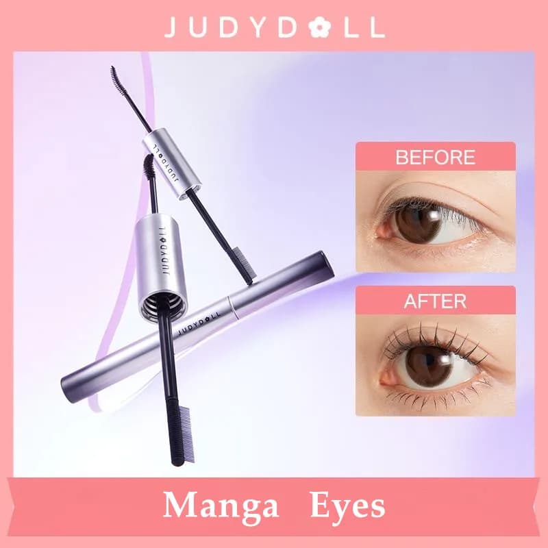 JUDYDOLL Mascara a doppia testa Ciglia impermeabili Primer Fondotinta Crema Allungamento Arricciatura Ciglia spesse