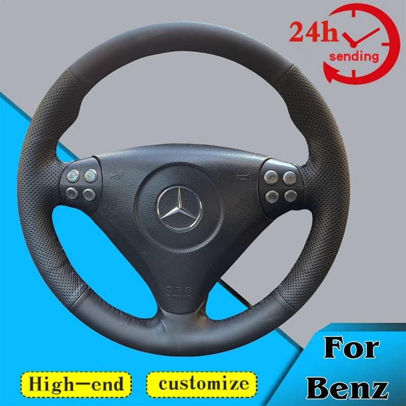 Copertura treccia volante per auto personalizzata 100% adatta per Mercedes Benz Classe C W203 Classe SLK R171 2004-2008 Accessori interni auto