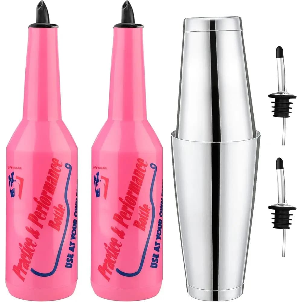 Set di 7 Bottiglie da 25oz/750ml per Cocktail Boston, Bottiglia per Pratica e Performance del Barman