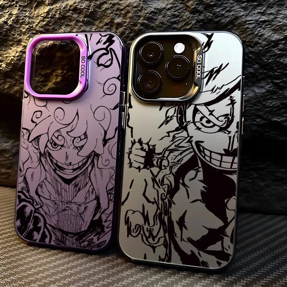 Cover per iPhone 17, 17e, 16e, 16, 15, 14, 13, 12, 11 Pro Max Air Plus anti-caduta, opaca, con design Nika Luffy di One Piece