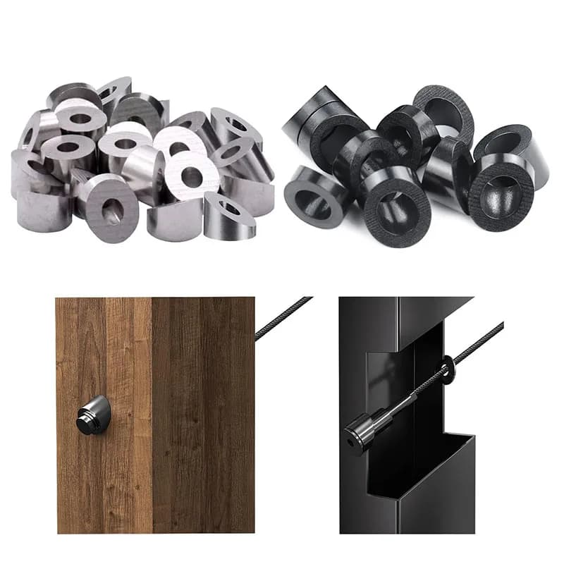 100/50/30/10 Pcs acciaio inossidabile 1/4 "30 gradi angolo smussato rondella per 1/8" a 3/16 "ponte cavo ringhiera, grado marino T316