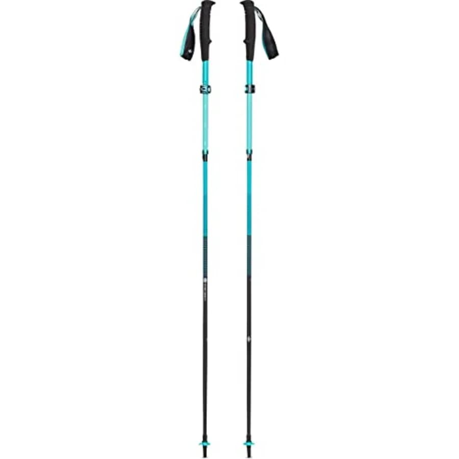 Bastoncini da Trekking e Corsa Pieghevoli in Fibra di Carbonio per Donne, Ultra Leggeri, Lunghezza Regolabile, Finitura Scura 95-110cm