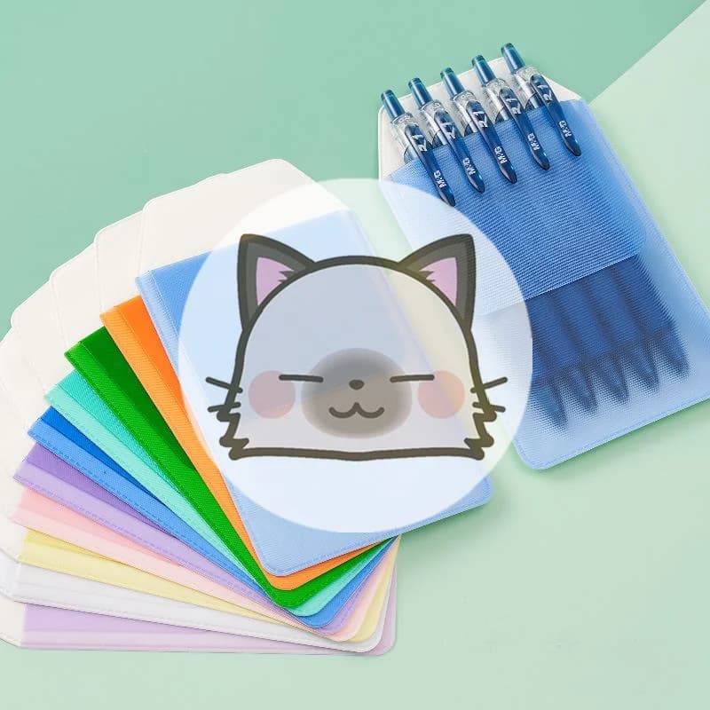 New 10Pcs/set Leak-Proof Nurse Pen Pocket Multi-color Ink-Resistant PVC Pencil Case Portable Pen Bag Pen Insert Pouch Doctor