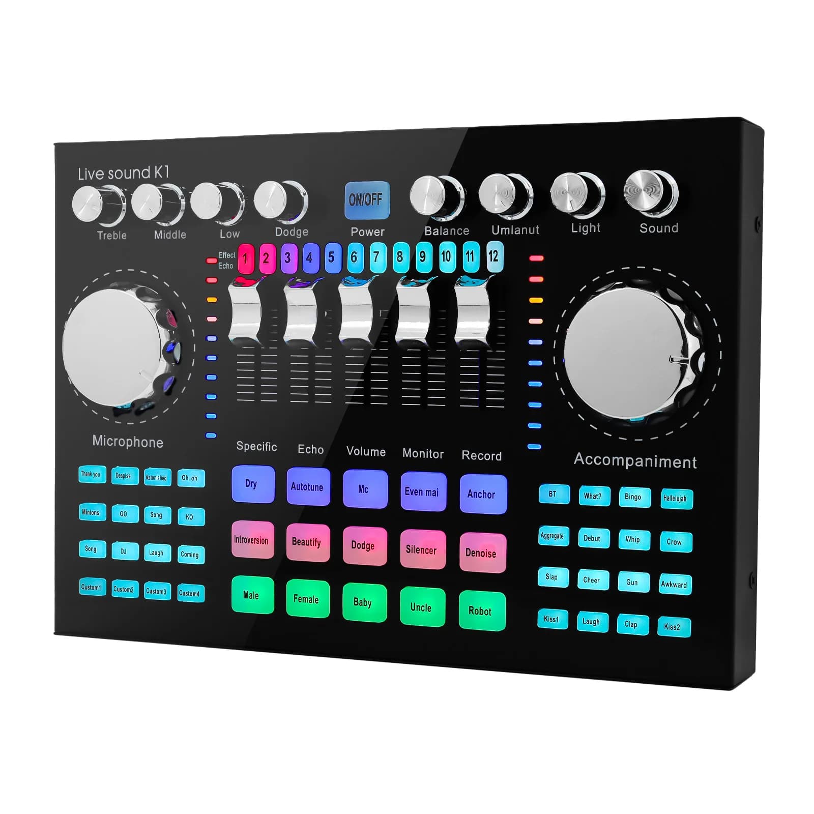 Scheda audio live K1 Internet portatile Celebrity Trasmissione in diretta Apparecchiatura audio speciale Universale per la registrazione musicale Karaoke Canta