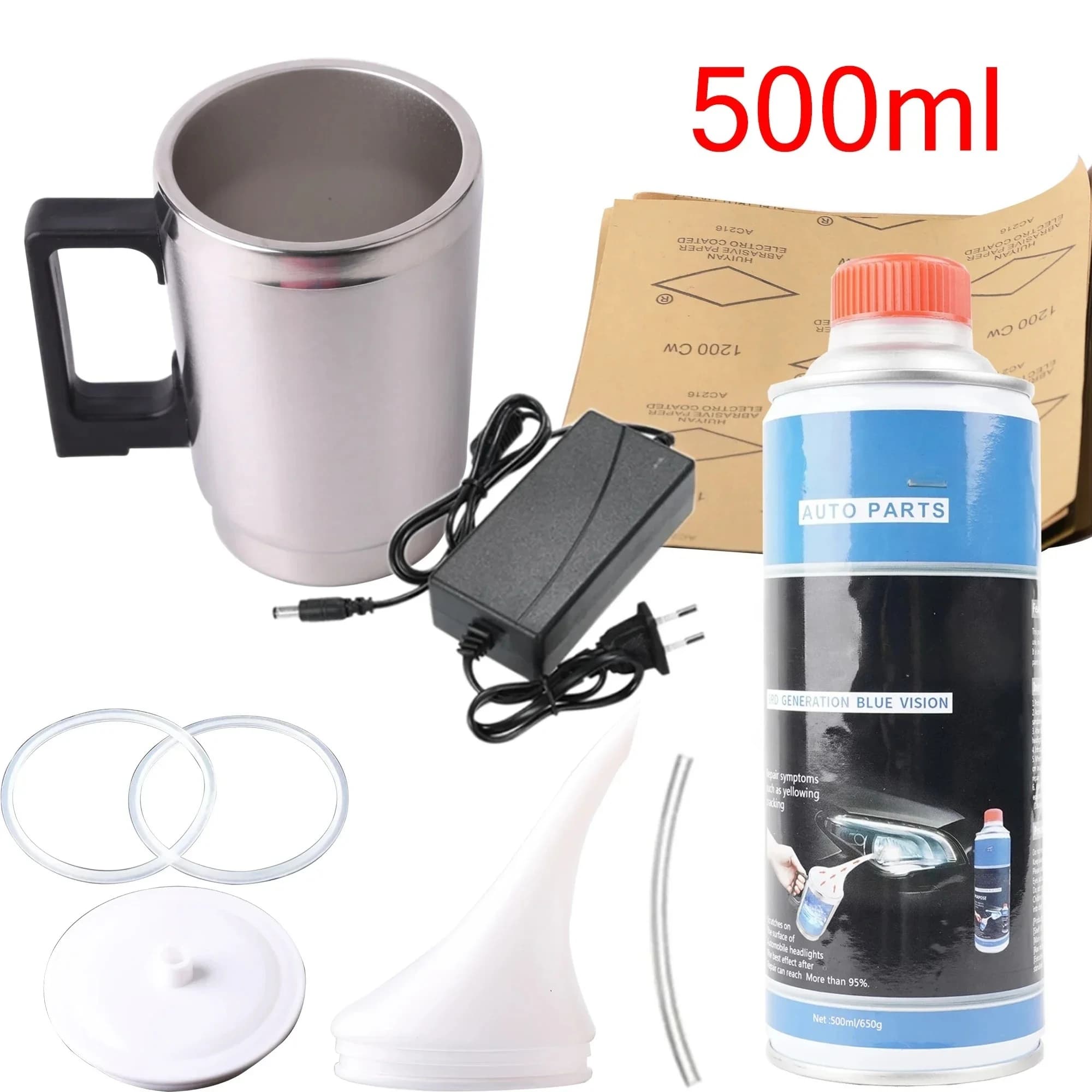 New Car Headlight Restoration Polish Kit Polish Car Headlights 500ML Liquid Polymer For Car Headlight Renovation Kit Full Set BB
