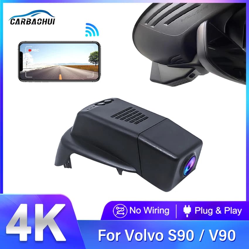 4K 2160P Plug and play Videoregistratore DVR per auto Dash Cam Camera per Volvo S90 V90 XC60 2017 2018 2019 2020 2021 Controllo tramite APP