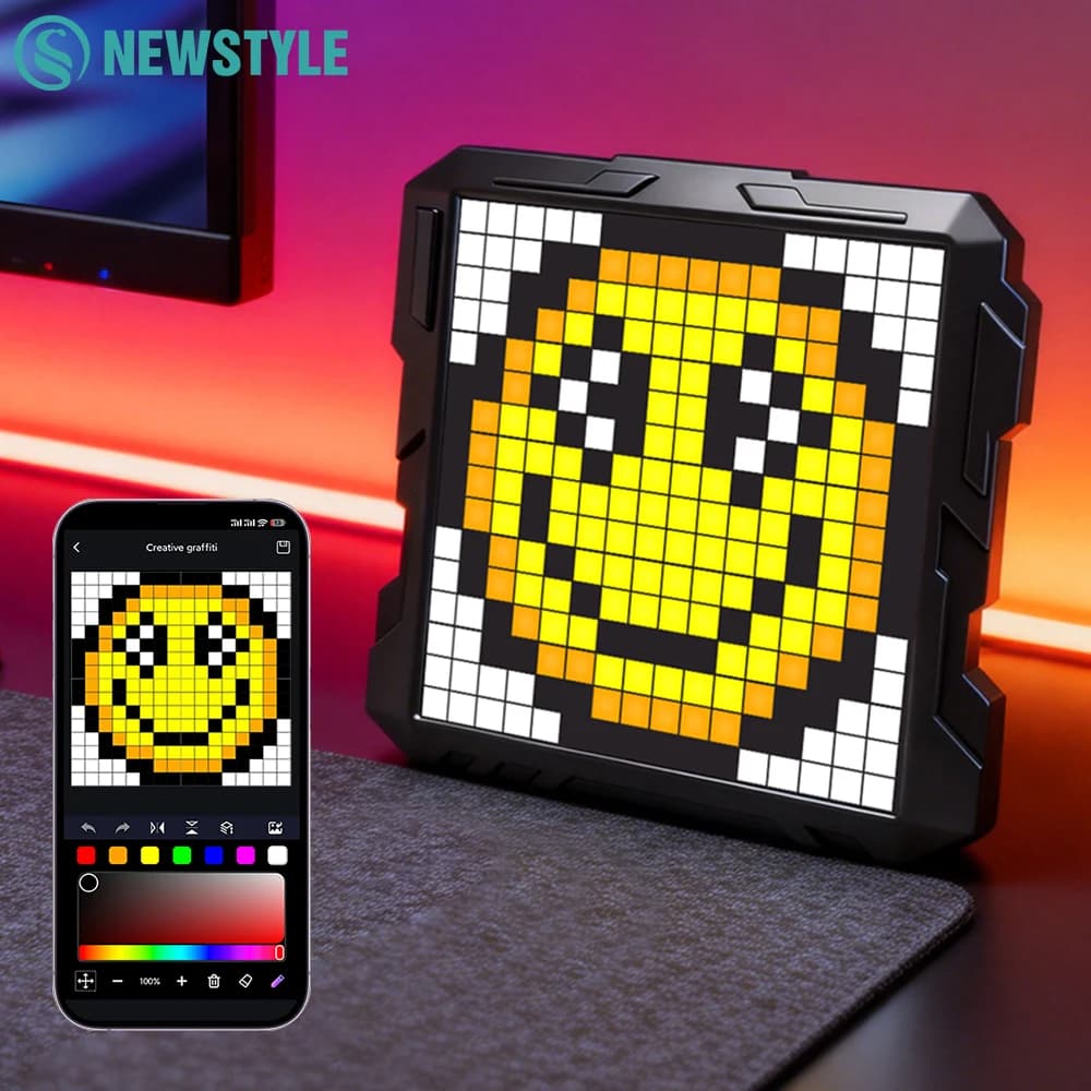 Cornice Digitale LED Smart per Pixel Art con Luce Notturna, Controllo APP, Display Animato, Montaggio a Parete per Sala Giochi