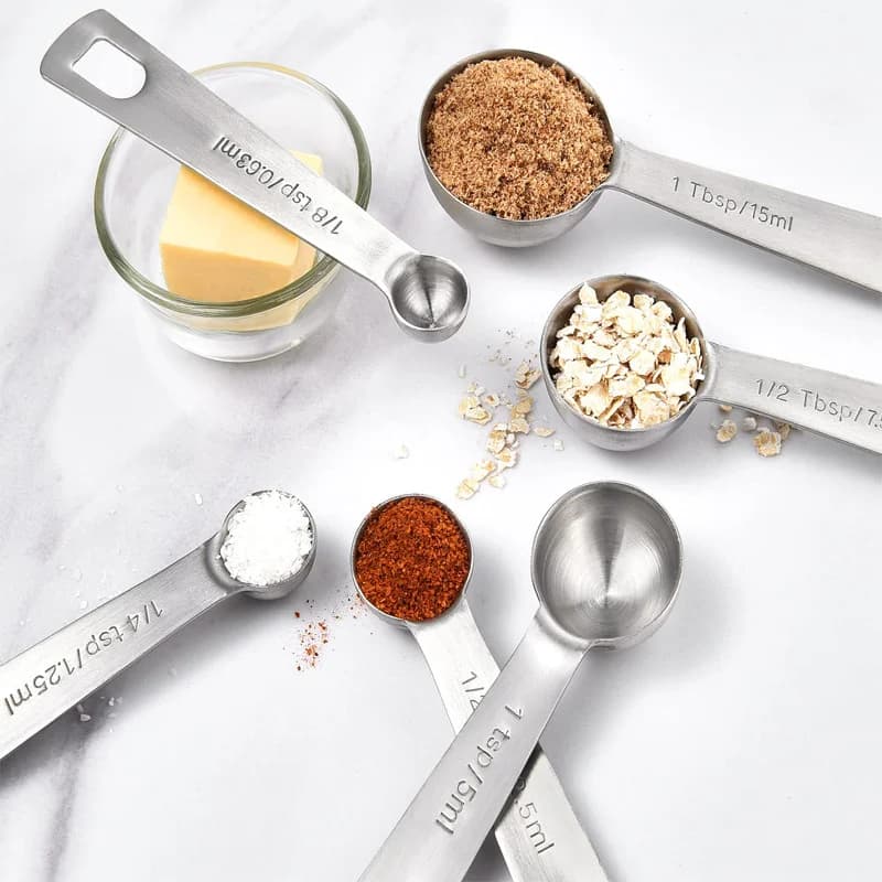 6-piece set of stainless steel measuring spoons for baking tools, baking scale measuring cooking spoons