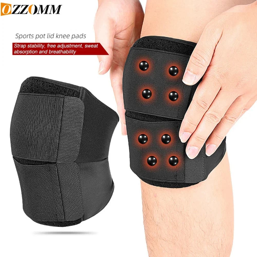 1 pezzo di ginocchiera per donna e uomo, ginocchiera regolabile con 20 magneti incorporati, manica di compressione del ginocchio per terapia magnetica per lo sport