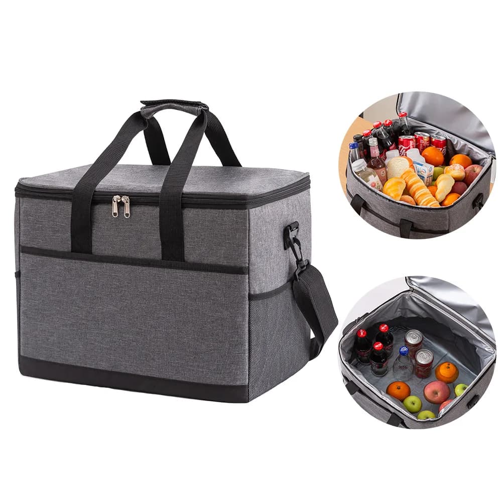 Nuova borsa termica da 35 litri per picnic e campeggio all'aperto, in tessuto Oxford impermeabile, per asporto in auto, porta pranzo, borsa frigo