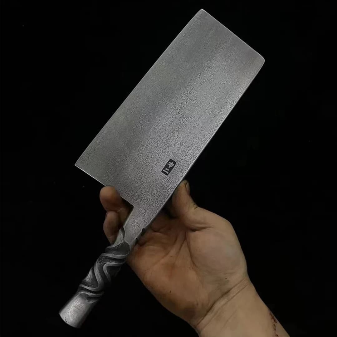 Coltello per affettare da 8 pollici mannaia per chef Ultra affilata forgiato a mano damasco T10 lama in acciaio Longquan coltelli da cucina utensili da cucina