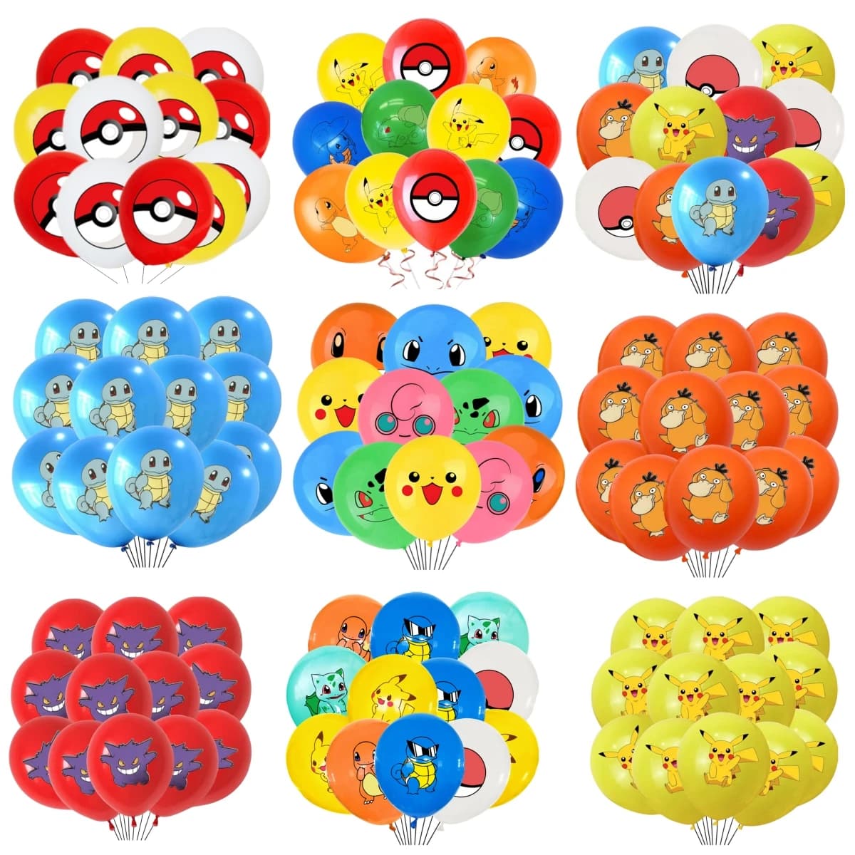 3/2/1Pack pokemon Palloncini in lattice Forniture per feste di compleanno Cartoon Pikachu Palloncino Baby Shower Bomboniera per bambini per decorazioni per feste