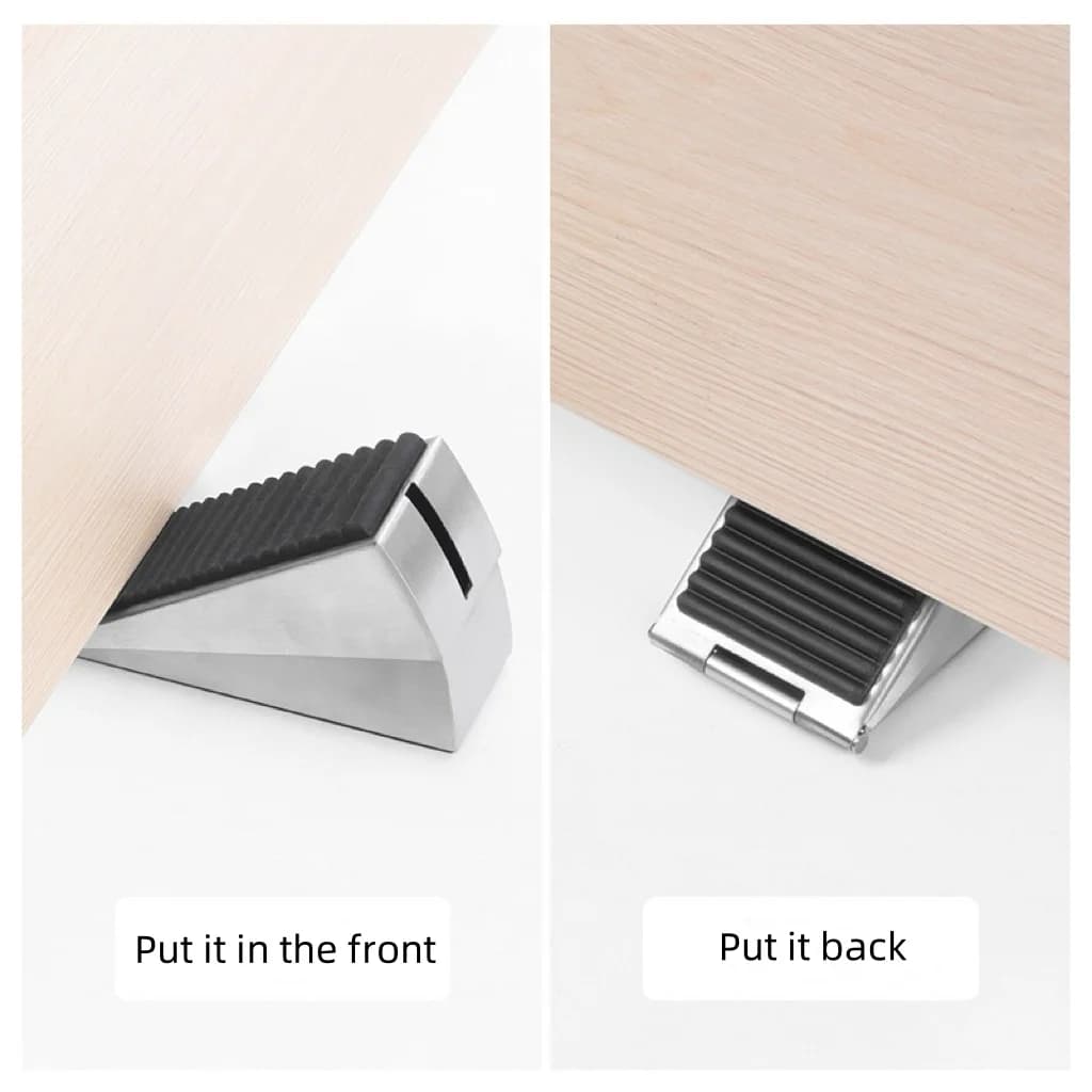 Self-drilling zinc alloy heavy-duty door stopper, movable rubber windproof and anti-collision heavy-duty anti-slip soft limiter