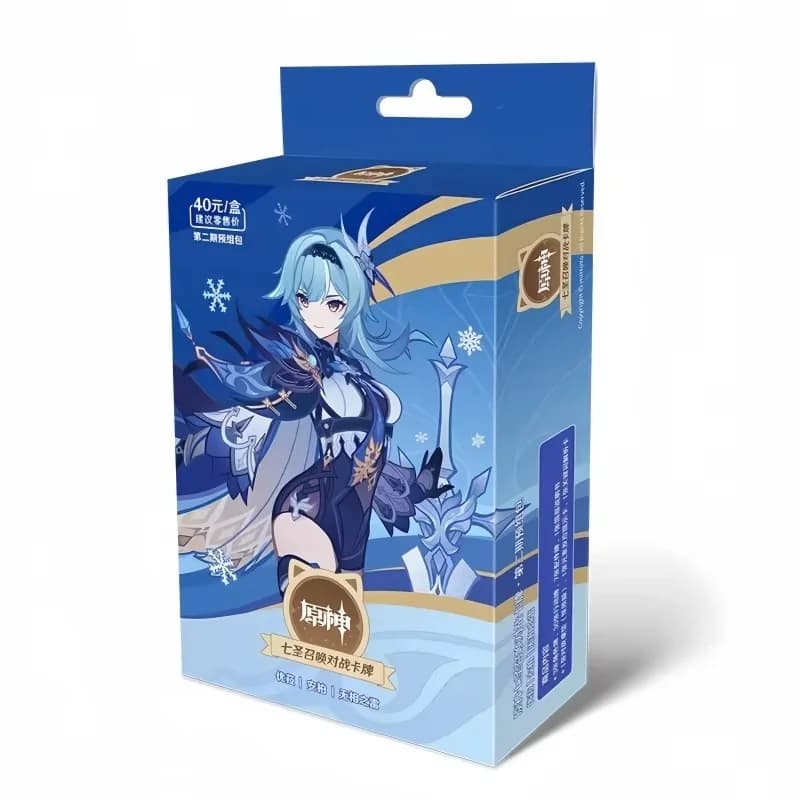 Hot Genuino Genshin Impact Card Genius Invokation Tcg Supplemento Pacchetto Fase Ii Battle Card Dice Collection Party Game Card