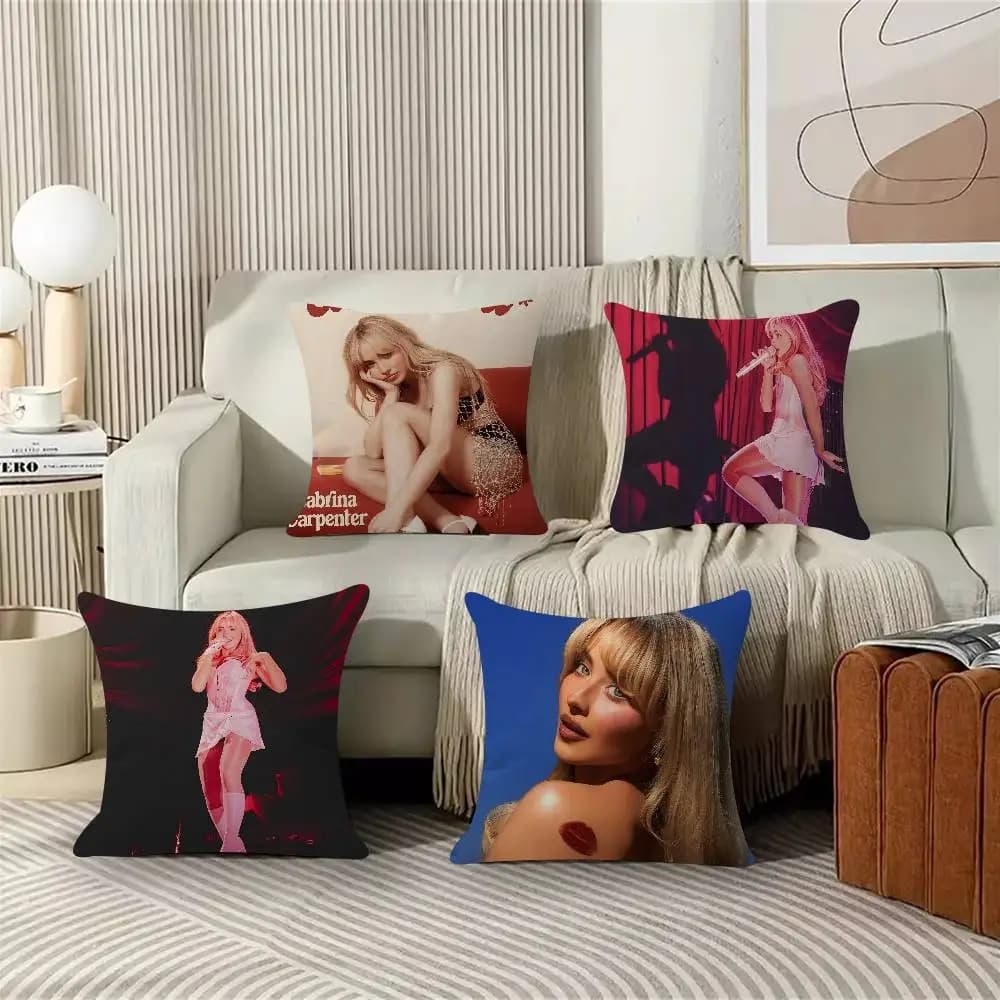 Fashion Singer S-Sabrina C-Carpenter Fodera per cuscino Fodera per cuscino per divano Decorazione per la casa Regalo per bambini