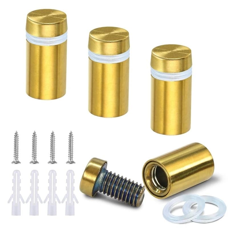 Wall Mount Hardware For Acrylic Glass For Gold Sign Standoff Screws, Stainless Steel, 19X25mm, 24 Pcs For Picture Frames