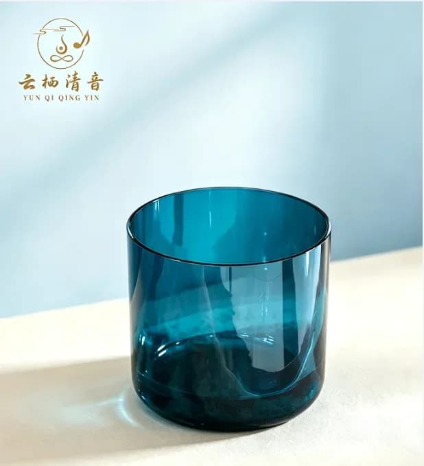 YUNQIQINGYIN Crystal Soul Classic Blue Alchemy Crystal Singing Bowl, Ocean Energy Sound Healing Crystal Bowl for Meditation Yoga Chakra Balancing Therapy