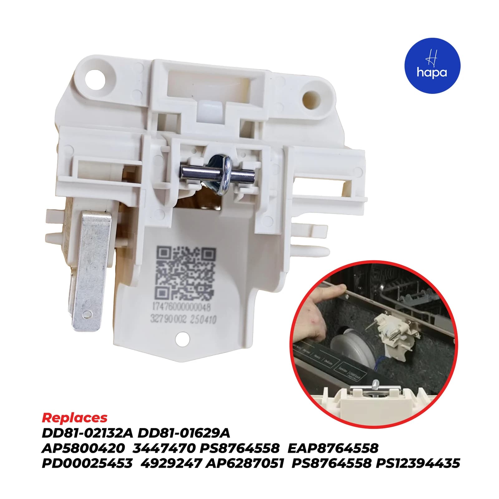 17476000000048 DD81-01629A DD81-02132A Interruttore di Blocco Porta Lavastoviglie per Samsung Midea