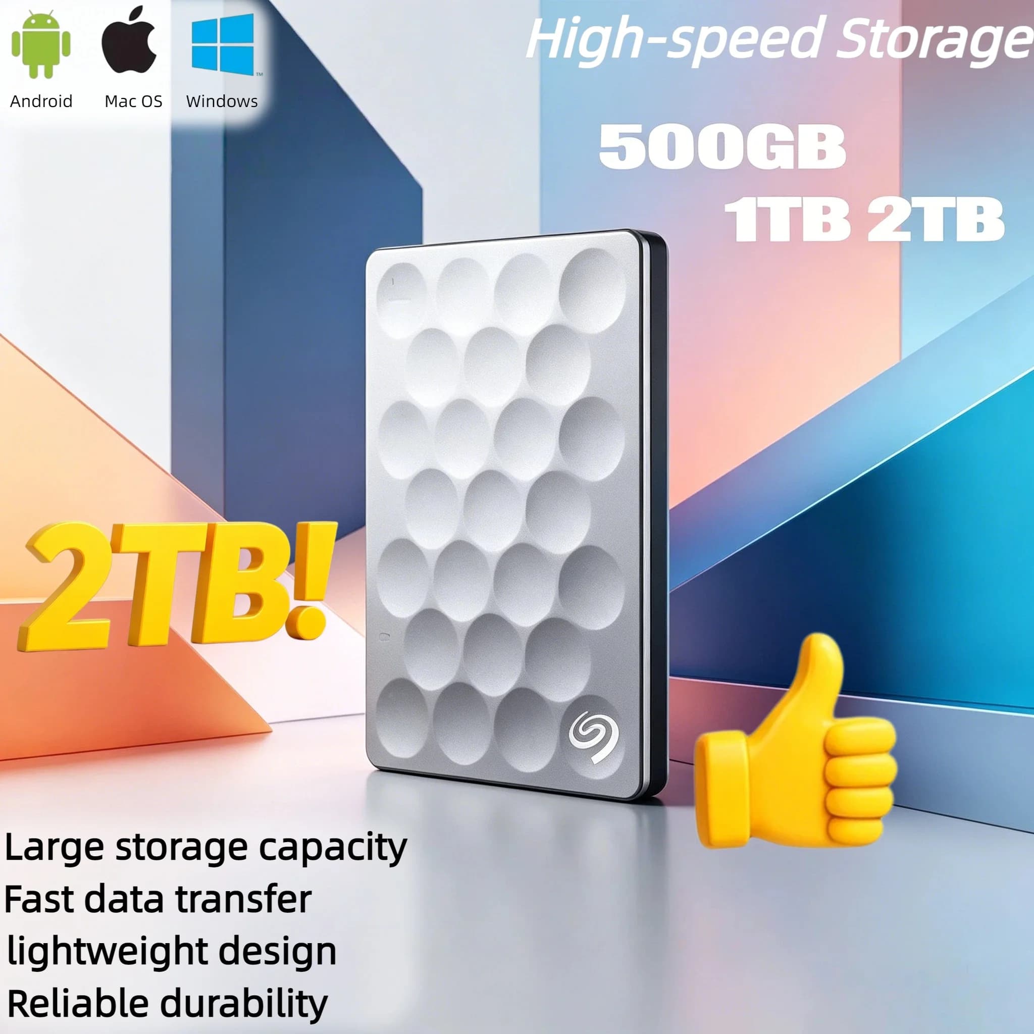 OEM per Seagate Ultra High Speed, disco rigido esterno portatile da 2,5 pollici USB 3.0, espansione di memoria per laptop, notebook e PC.