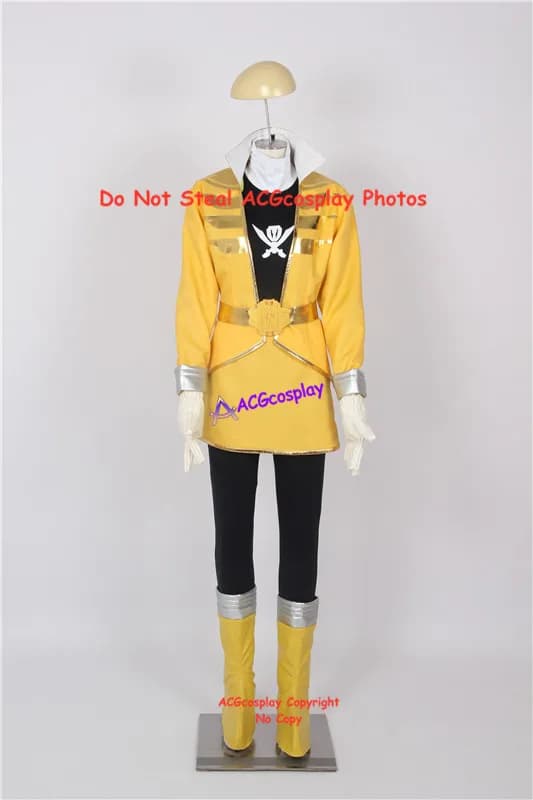 Kaizoku Sentai Gokaiger Luka Millfy Gokai Costume cosplay giallo acgcosplay include copriscarpe