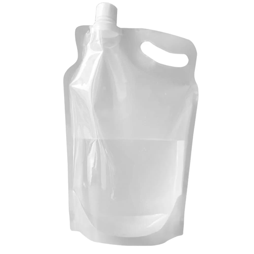 2L Transparent Water Container Portable Folding Water Bucket Small Mouth Handle No Leakage for Camping Hiking Cycling