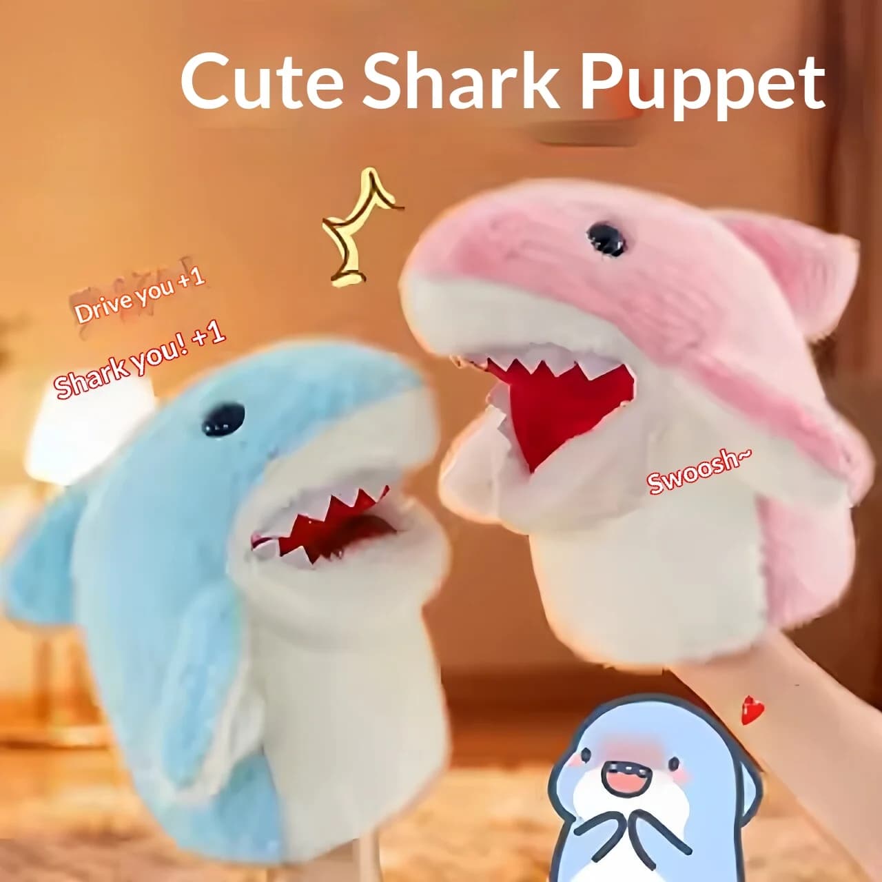 Shark Hand Puppet Plush Shark Arm Glove Toy Funny Interactive Stuffed Doll Kids Birthday Gift Couple Prank Game Student Play Dec