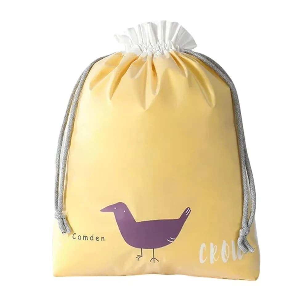 Borsa con coulisse impermeabile a doppio strato, chiusura con coulisse, design a cartoni animati, sacchetto per biancheria, materiale impermeabile, borsa a doppio strato