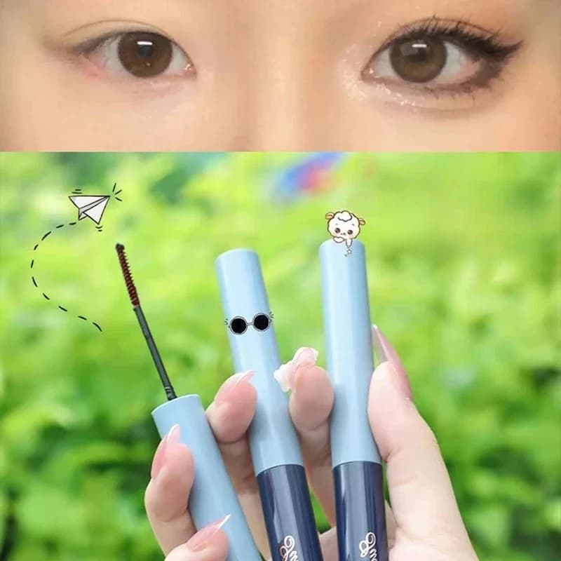 Mascara Ultra-sottile per Ciglia Voluminose e Lunghe, Marrone Naturale, con Spazzolina Fine, Impermeabile e Anti-sbavatura