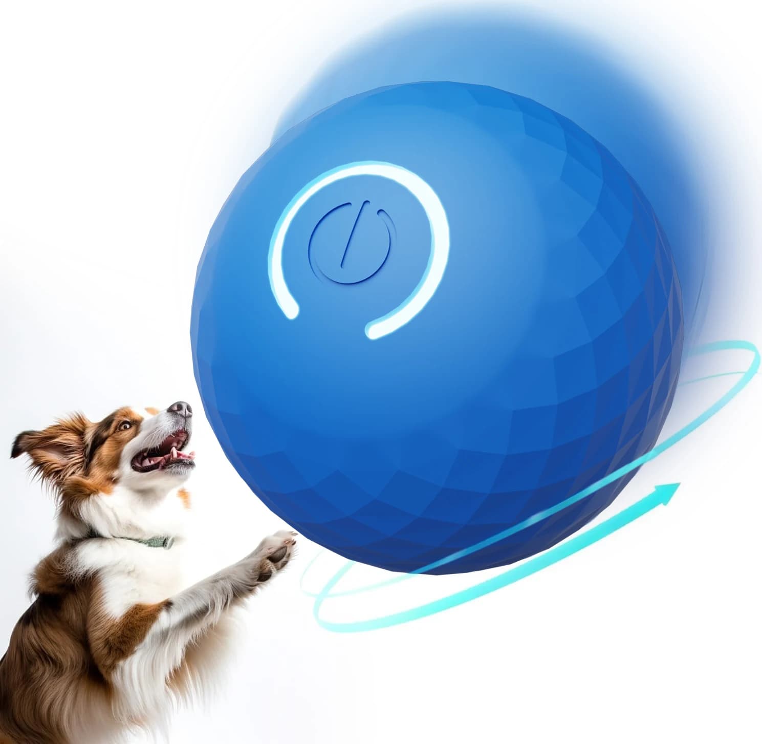 Palla giocattolo per cani intelligente Palla rotolante rimbalzante in movimento automatico per cani di taglia piccola e media Giocattolo per gatti Palla per cani ricaricabile USB in gomma Nuovo