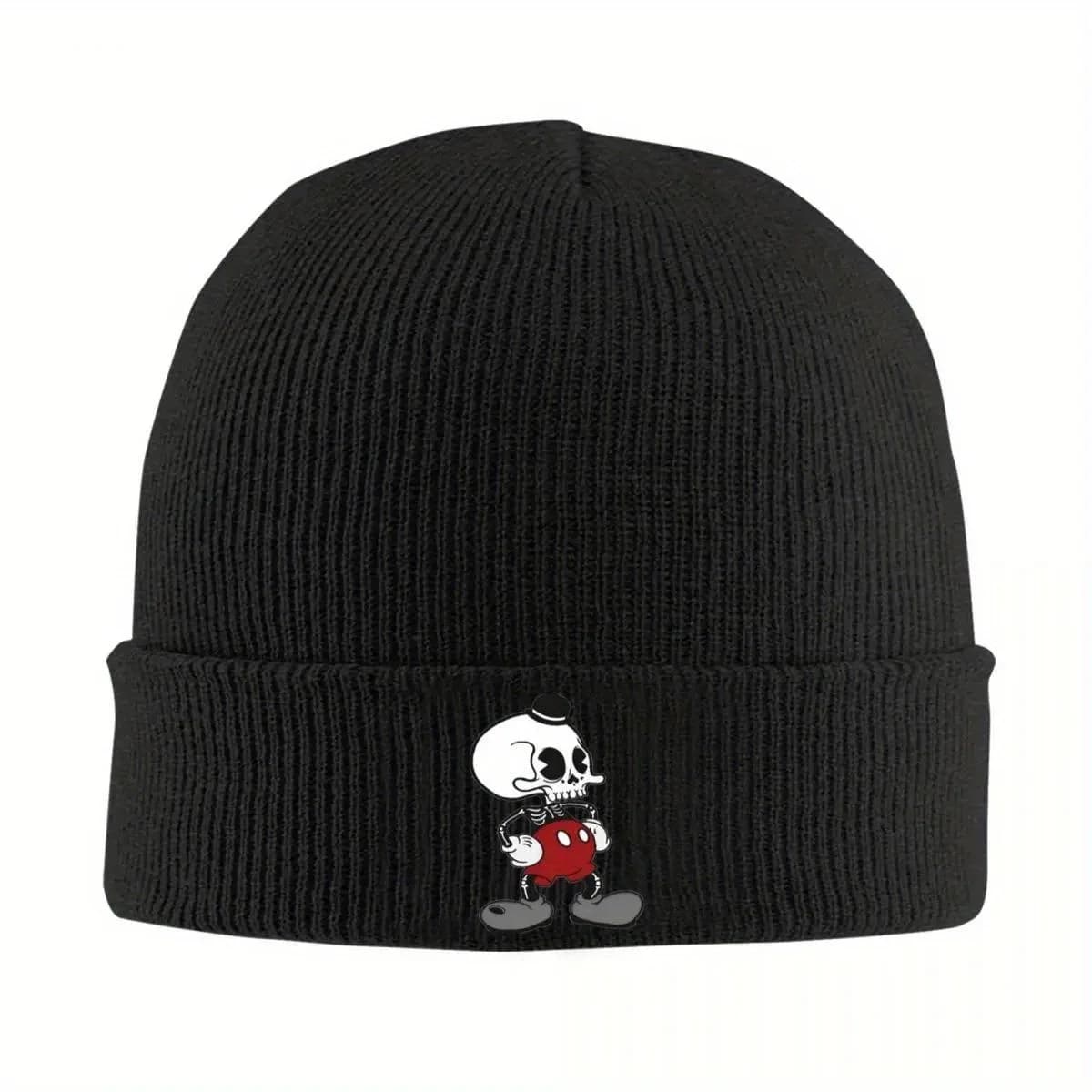 New Punk Mouse Mickey Knit Hat Beanie Winter Hat Warm Unisex Fashion Cartoon Dead Death Caps Men Women Birthday Gift
