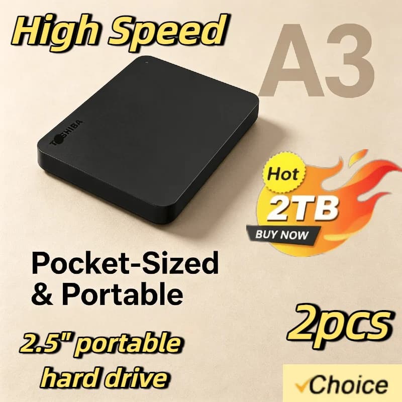 Toshiba per OEM A3 Espansione HDD 2 Pezzi Disco 500GB 1TB 2TB USB3.0 Esterno HDD 2.5 Pollici Portatile Box Disco Rigido Esterno