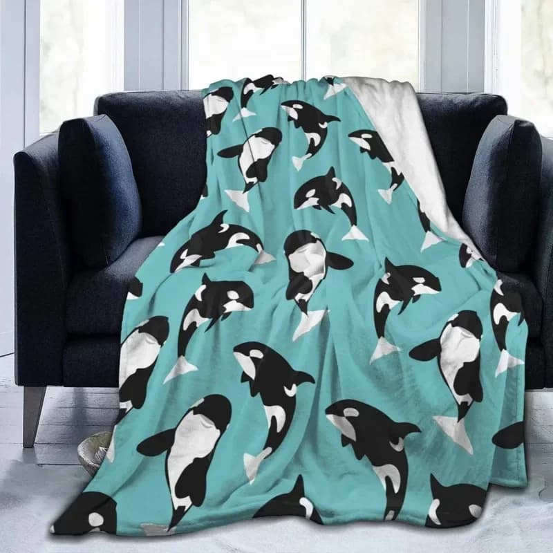 Killer Whale Orca coperta da tiro coperta Ultra morbida coperta calda e sottile per letto di casa coperte da divano copriletti per adulti bambini