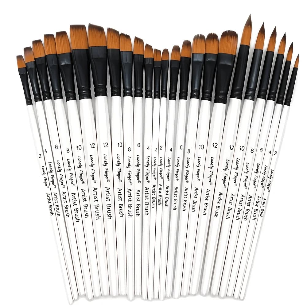6pcs Artist Paint Brushes Set Different Nylon Tips Artist Brushes For Acrylic Oil Watercolor Acrylic Painting Body Face Rock Art