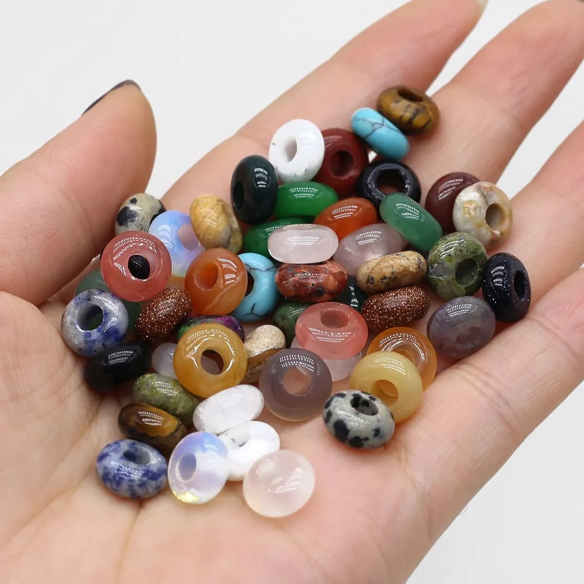 20 pz/pacco perline di abaco 5x10mm agata rossa naturale occhio di tigre ametiste perline di quarzo rosa per gioielli che fanno braccialetto collana fai da te