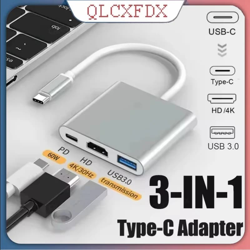 Cavo Adattatore USB 4K 3.0 USB 3.2 3 in 1 da Type-C USB-C a HDMI compatibile per Huawei, iPad, Mac, NS - Convertitore da USB 3.1 a HDTV