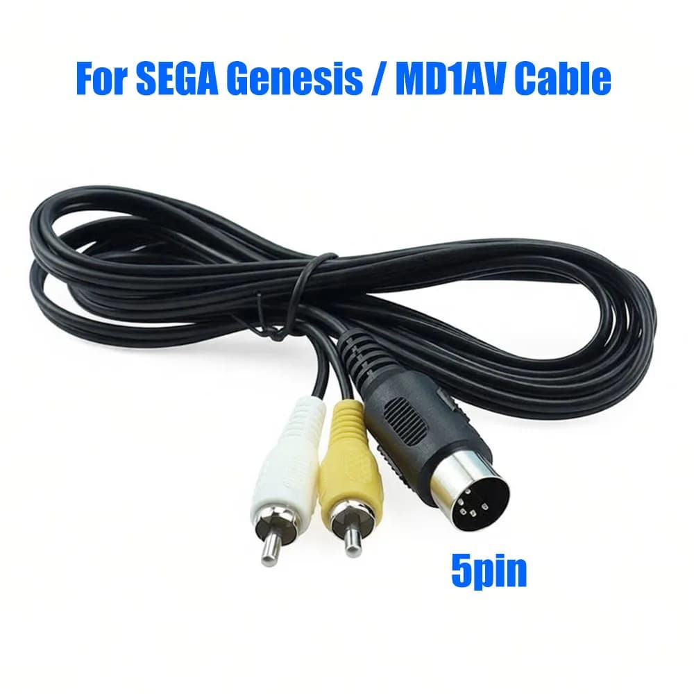 Cavo RCA AV Audio Video per Sega Mega Drive 1, Megadrive MD1, Master System 1, Cavo di Collegamento TV, Filo di Prolunga Anti-Interferenza