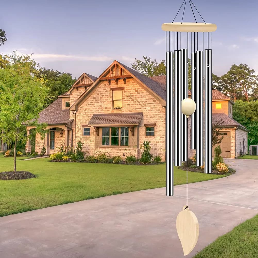 Wind Chimes Outdoor, Memorial Wind Chimes With Hook And 6 Tubes, Wooden Wind Chime Decor For Home, Garden, Patio Limited Time Of