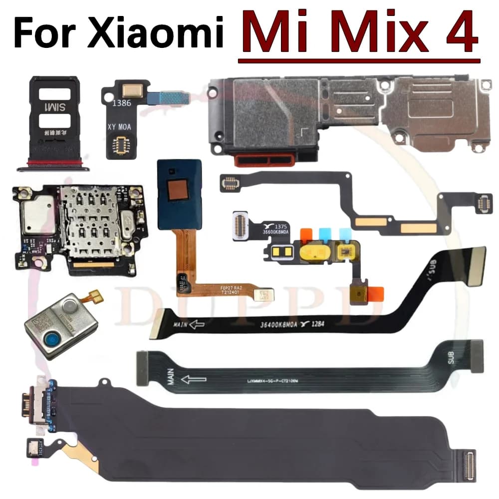 Altoparlante auricolare sensore di impronte digitali segnale microfono scheda madre porta di ricarica cavo flessibile per Xiaomi Mi Mix 4 vassoio per schede SIM