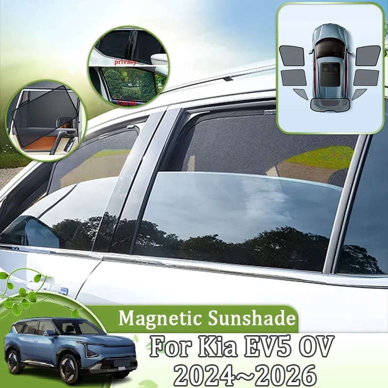 Magnete Auto Maglia Parasole Per Kia EV5 OV 2024 2025 2026 Finestra Visiere Parasole Privacy Tende Parabrezza Anti-UV Accessori