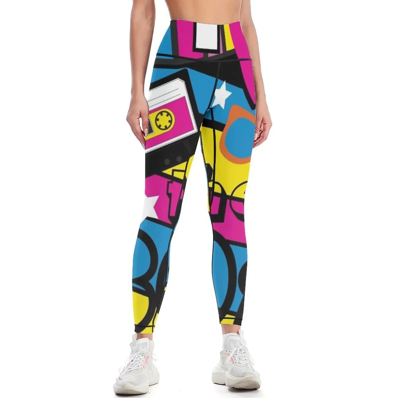 Adoro gli anni '80! Cool Neon Pop Culture Shirt & Gifts Leggings Leggings da palestra per donna, joggers da palestra per donna, leggings sportivi da donna