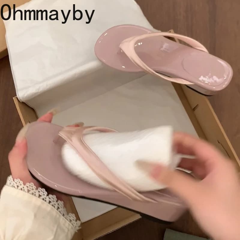 Sandali Donna Estivi Gladiator con Zeppa, Ciabatte Eleganti Stile Street, Antiscivolo da Spiaggia per Vacanze, con Clip Toe