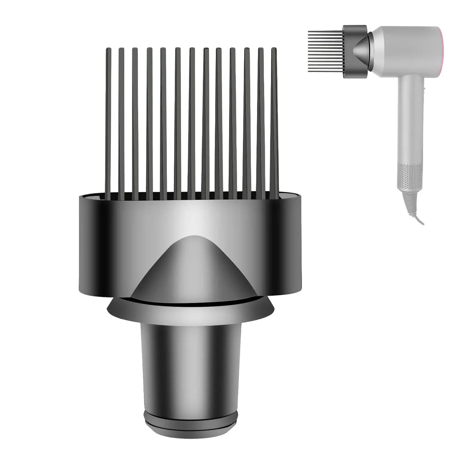 Accessorio Pettine a Denti Larghi per Asciugacapelli, Strumento per lo Styling di Capelli Ricci e Crespi