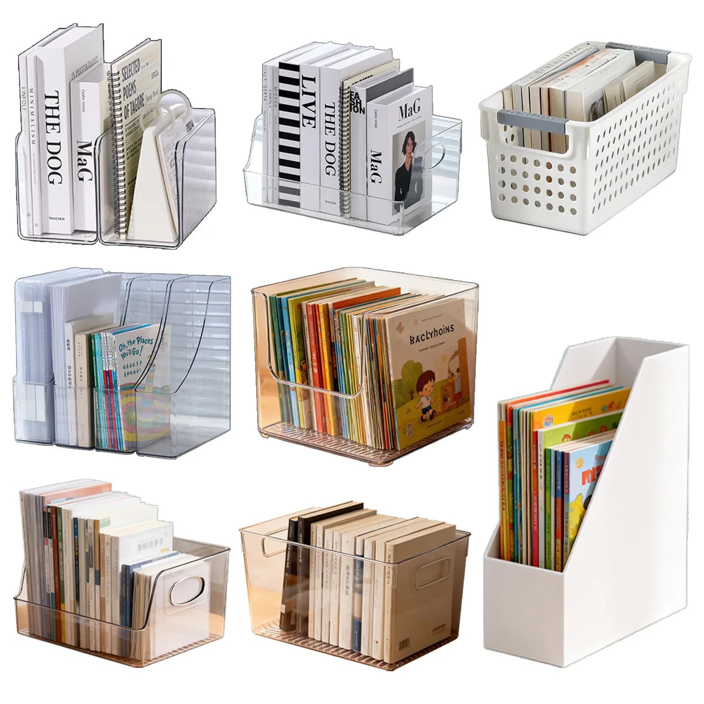 Scatola portaoggetti da scrivania per ufficio, porta documenti in carta, porta cartelle A4, scatola portaoggetti, supporto per libri, design semplice, senza scomparti.