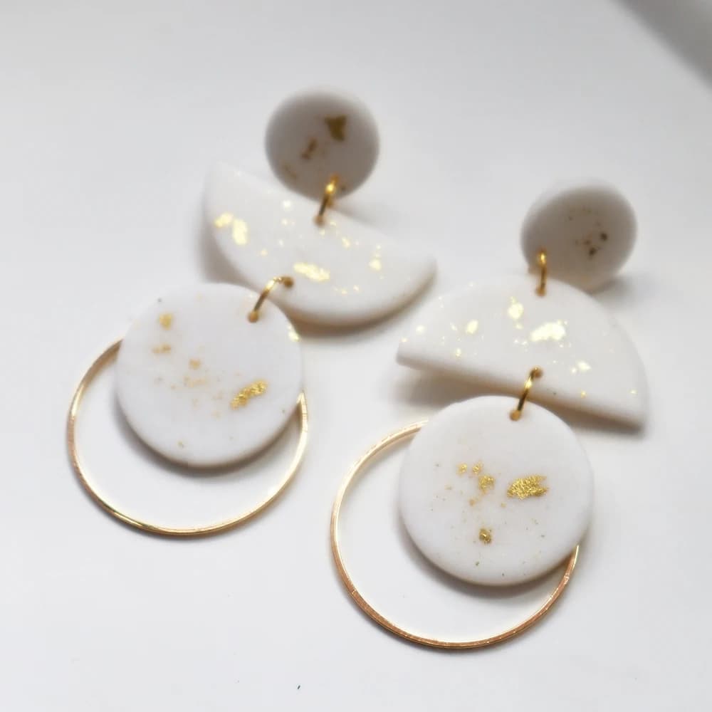 Orecchino in argilla polimerica Handemad Orecchini pendenti con geometria primavera estate per gioielli accessori per orecchini pendenti rotondi da donna