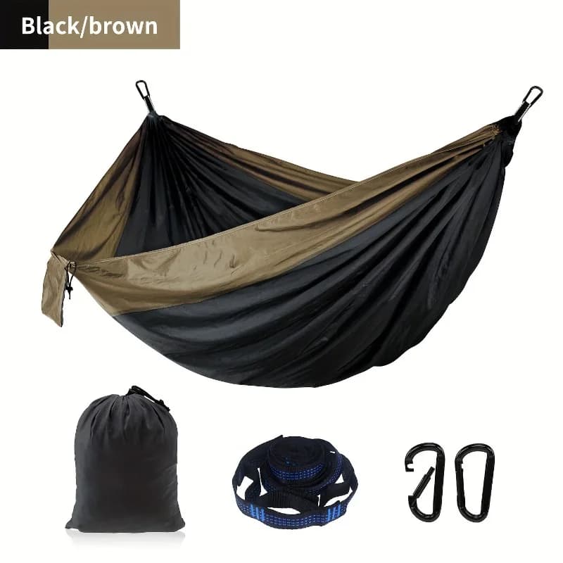 Amaca da campeggio alla moda da 1 pezzo con cinghie e fibbie nere per campeggio, sopravvivenza, viaggi, arredamento da esterno