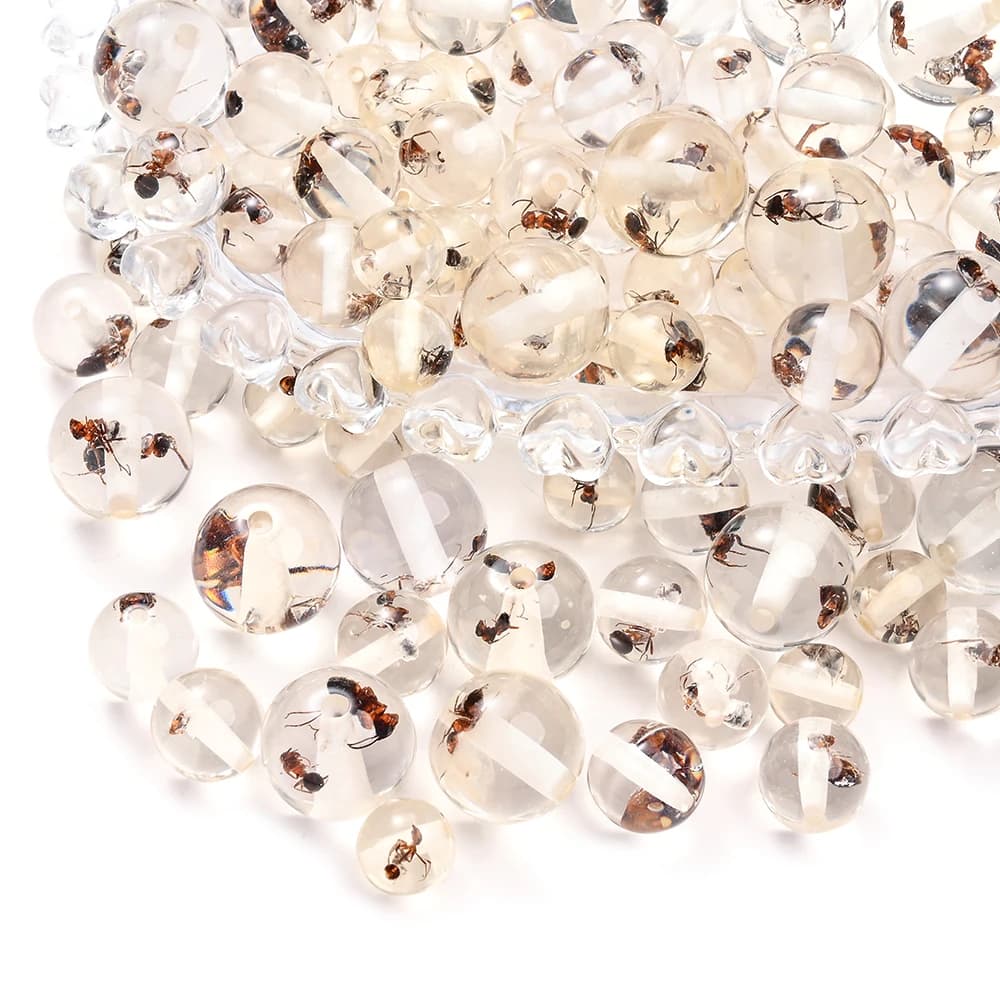 10Pcs 11x25mm Transparent Round Resin Beads Resin Animal Spacer Beads For Jewelry Making DIY Necklace Bracelet Earrings Pendant