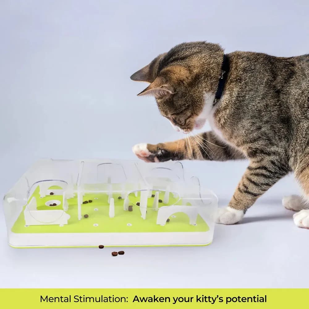 Nuovo puzzle interattivo giocattolo per animali domestici labirinto per gatti ciotola per cibo lento ciotola per cibo antisoffocamento divertente giocattolo per gatti