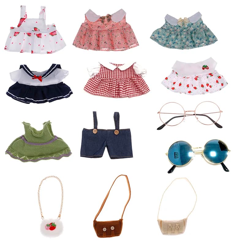 1 pezzo di vestiti per bambole, borse per occhiali, per accessori per bambole in peluche di anatra da 30 cm